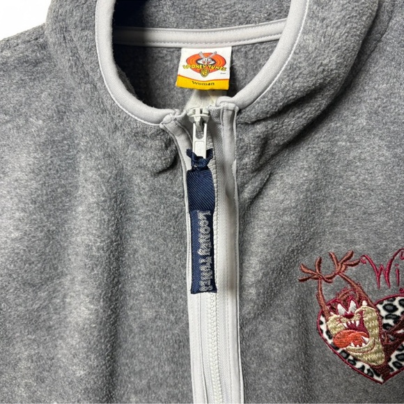 Vintage 2000 Looney Tunes Taz Vest Gray Zip Up Women’s L/XL - Picture 4 of 8